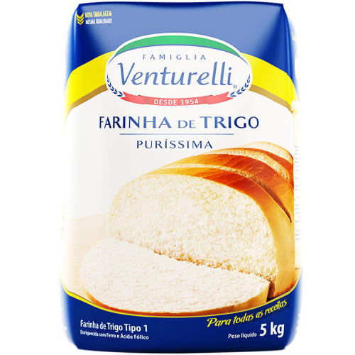 Farinha de Trigo Venturelli 5Kg - 1 Unidade